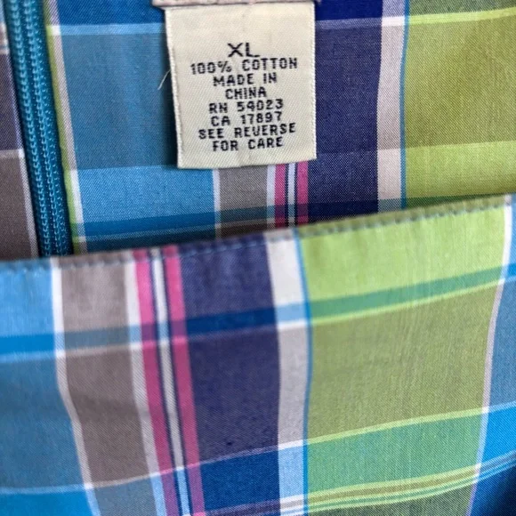 Vintage GAP 90’s cotton XL Colorful Plaid Sleeveless Top - Picture 3 of 4